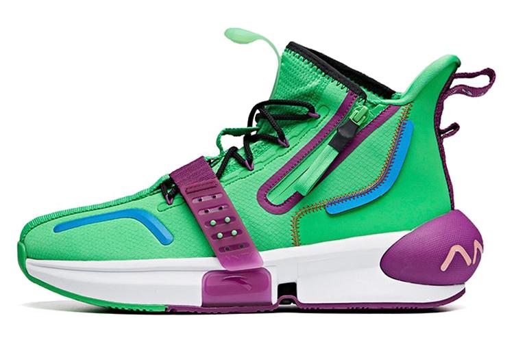 Кроссовки мужские Anta Piccolo Biki зелено-фиолетовые