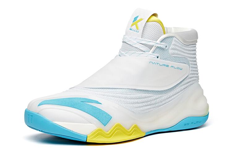 Баскетбольные кроссовки мужские Anta KT6 Thompson белые, синие, жёлтые, 44.5 EU