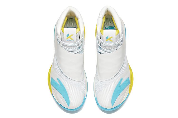 Баскетбольные кроссовки мужские Anta KT6 Thompson белые, синие, жёлтые, 44.5 EU