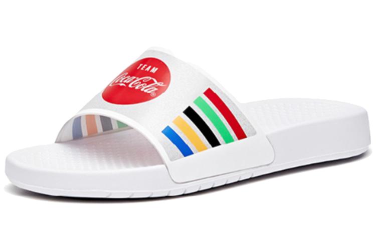 Шлепанцы женские Coca Cola x Anta белые с красными акцентами, 35.5 EU