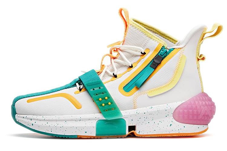 Кроссовки мужские ANTA Gotenks высокие противоскользящие, белый и зелёный, 45 EU