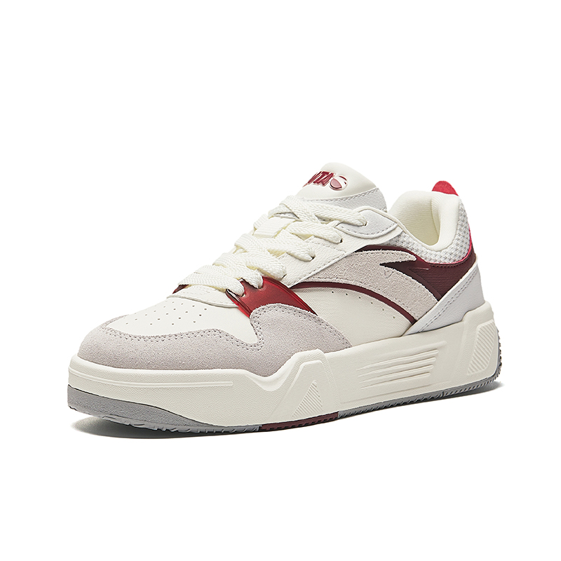 Кеды женские Anta C37 ivory white/sand gray/deep red-1, 35.5 EU