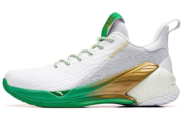 Кроссовки мужские Anta KT4 Thompson белые, зелёные, золотые