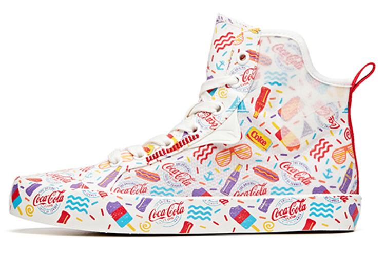 Кеды женские ANTA X Coca Cola белые, многоцветные