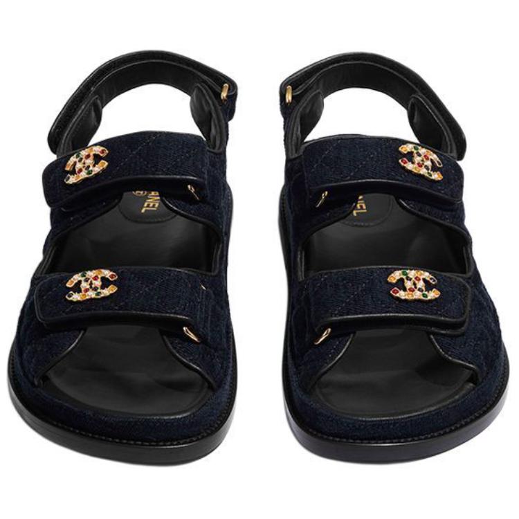 Сандалии женские CHANEL G35927 X56243 0L125 морского цвета, 39 EU