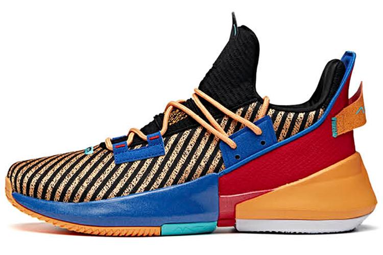 Кроссовки мужские ANTA Airspace 2 черные, желтооранжевые, университетский красный, 43 EU