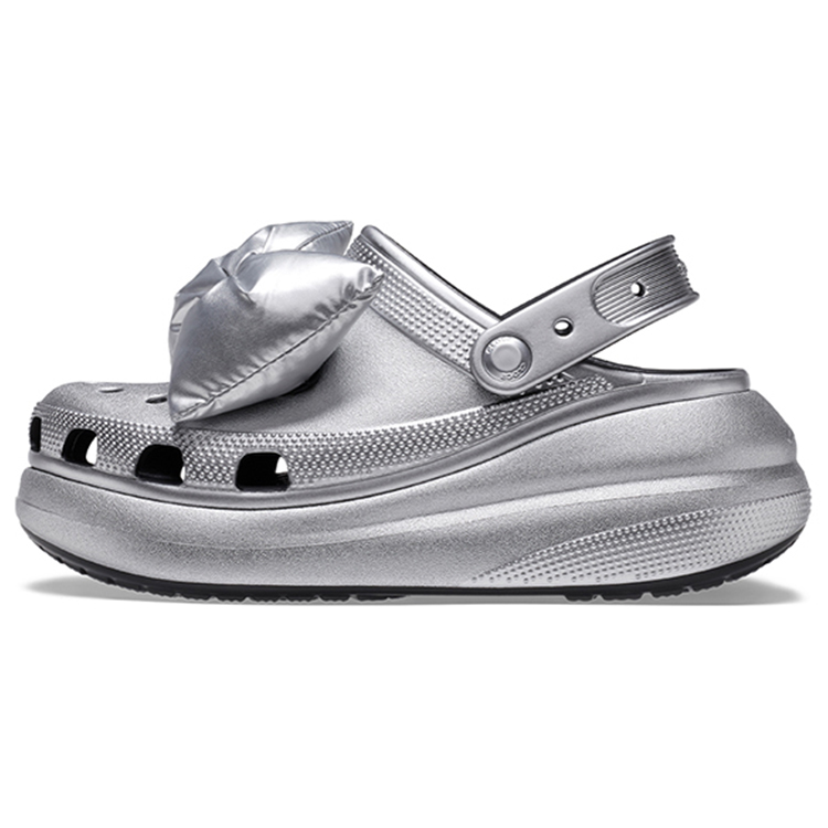 Шлепанцы женские Crocs Clog серебристые
