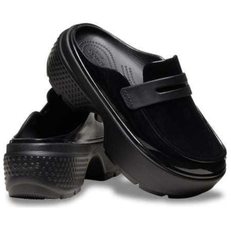 Шлепанцы унисекс Crocs Stomp Wrap-toe Slippers черные, 36-37 EU
