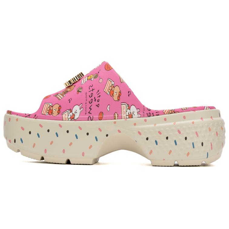 Шлепанцы унисекс Crocs Stomp Slide Line Friends, розовые, 41-42 EU