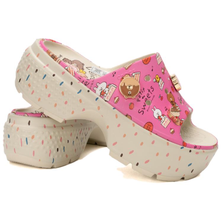 Шлепанцы унисекс Crocs Stomp Slide Line Friends, розовые, 41-42 EU