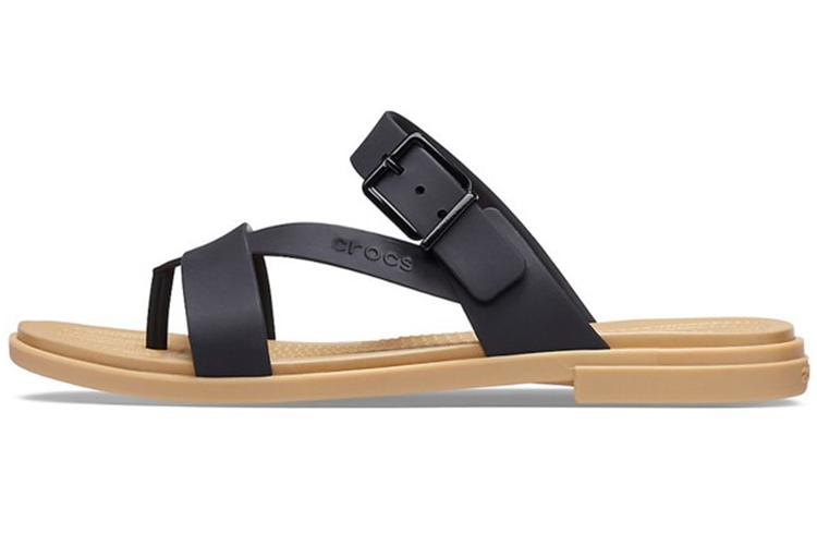 Слайды женские Crocs 206108-00W, черно-коричневые, 34-35 EU