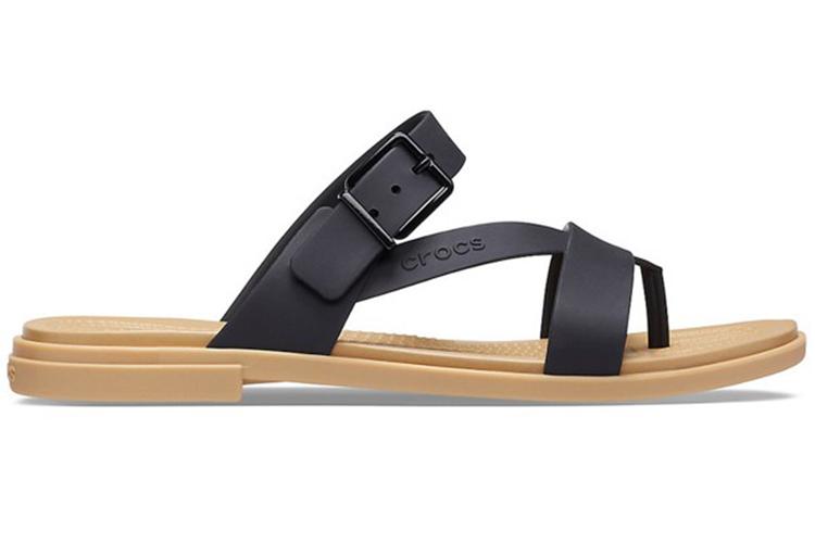 Слайды женские Crocs 206108-00W, черно-коричневые, 34-35 EU