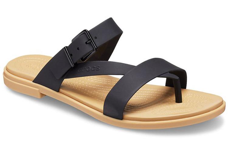 Слайды женские Crocs 206108-00W, черно-коричневые, 34-35 EU