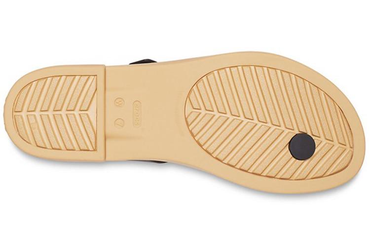 Слайды женские Crocs 206108-00W, черно-коричневые, 34-35 EU