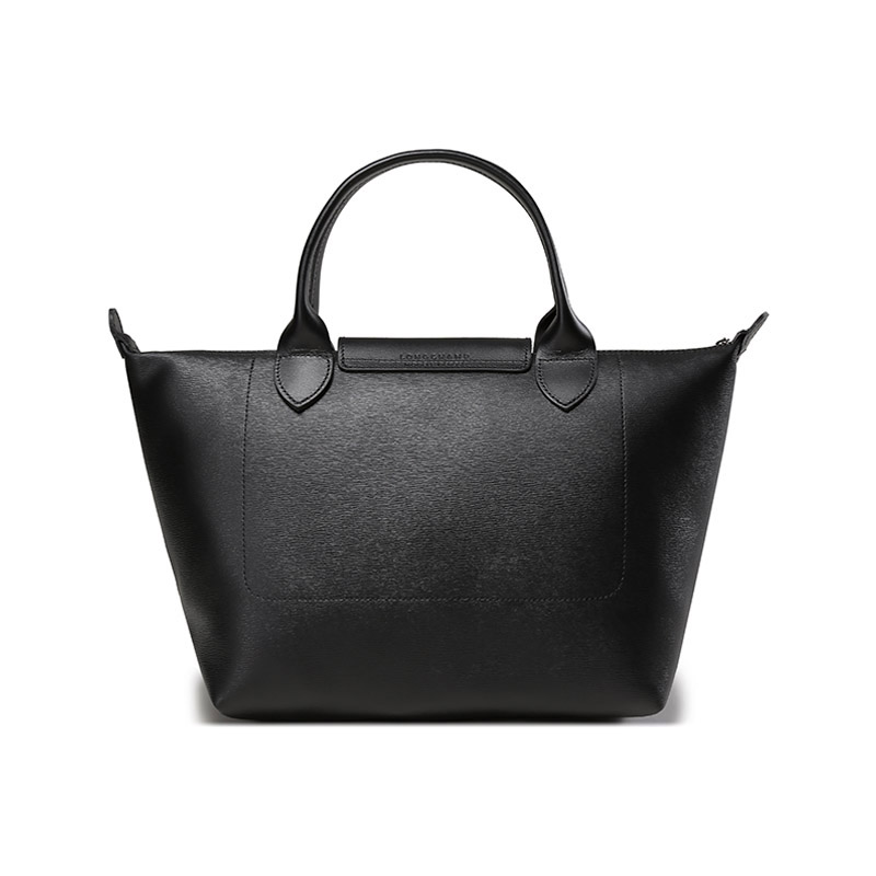 Сумка женская LONGCHAMP Le Pliage Cow Leather Canvas черная, маленькая