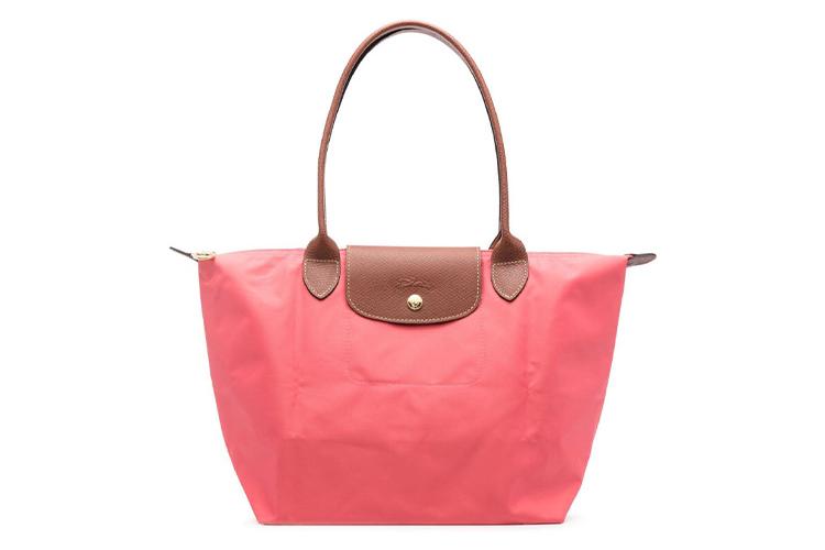 Плечевая сумка женская LONGCHAMP Le Pliage кораллово-красная