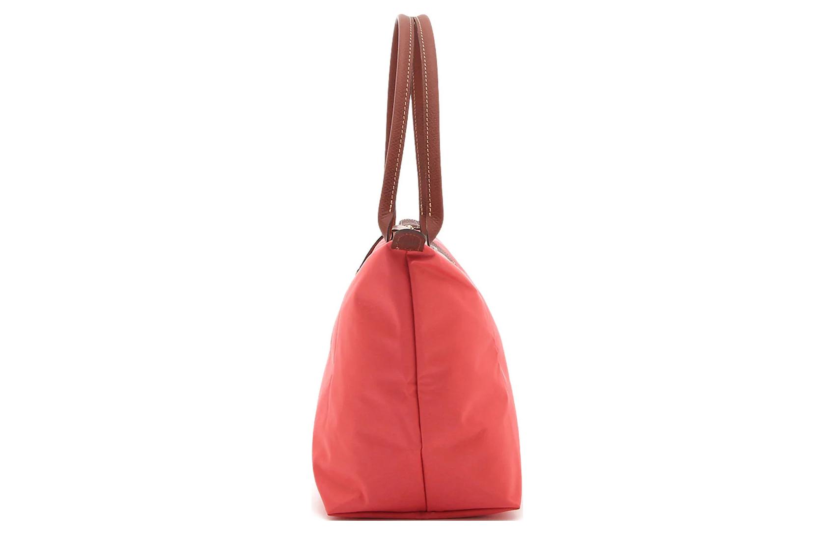 Плечевая сумка женская LONGCHAMP Le Pliage кораллово-красная