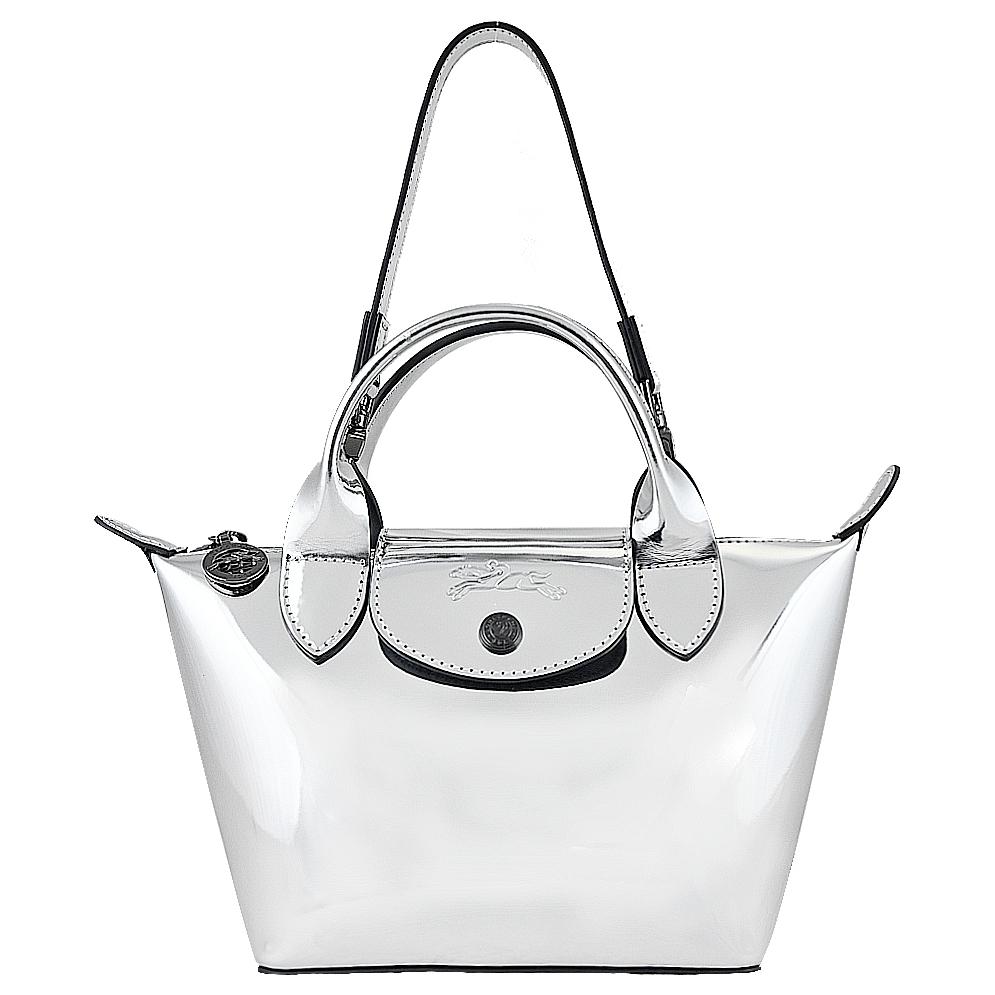 Сумка женская LONGCHAMP Le Pliage Cuir Canvas Mini серебристая