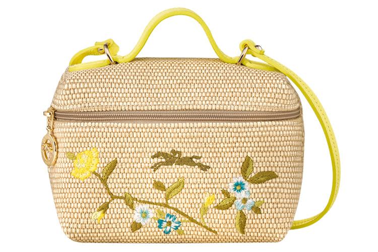 Сумка женская LONGCHAMP Le Panier Pliage Canvas With Leather Mini желтая