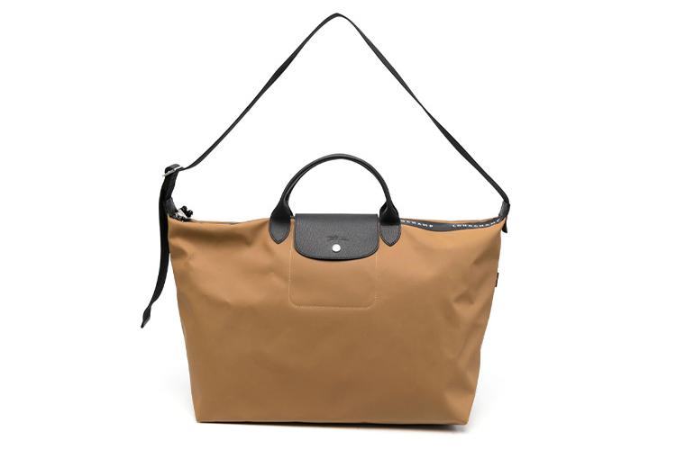 Дорожная сумка женская LONGCHAMP Le Pliage Energy Canvas With Leather табачного цвета
