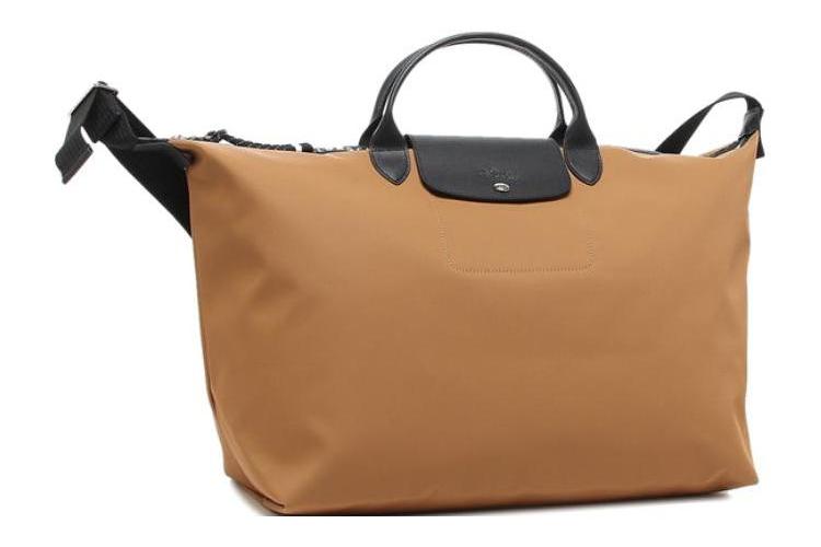 Дорожная сумка женская LONGCHAMP Le Pliage Energy Canvas With Leather табачного цвета