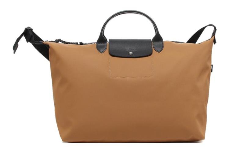 Дорожная сумка женская LONGCHAMP Le Pliage Energy Canvas With Leather табачного цвета