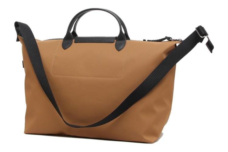 Дорожная сумка женская LONGCHAMP Le Pliage Energy Canvas With Leather табачного цвета