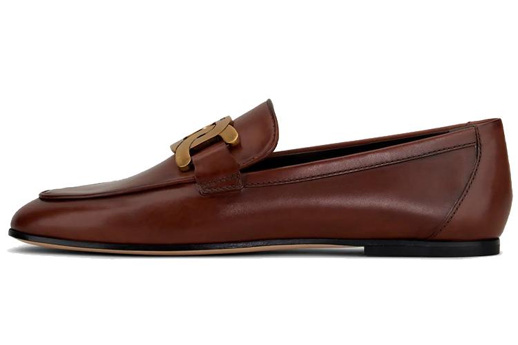 Лоферы женские TOD'S Kate Logo Plaque коричневые-черные, 40 EU