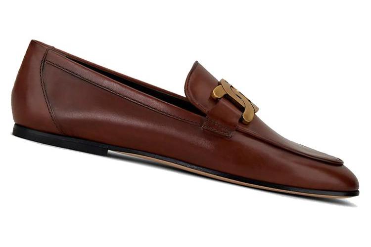 Лоферы женские TOD'S Kate Logo Plaque коричневые-черные, 40 EU