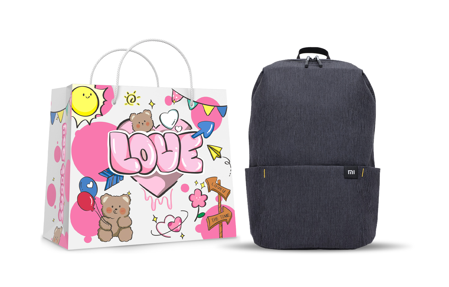 Black (Pink LOVE Shopping Bag)