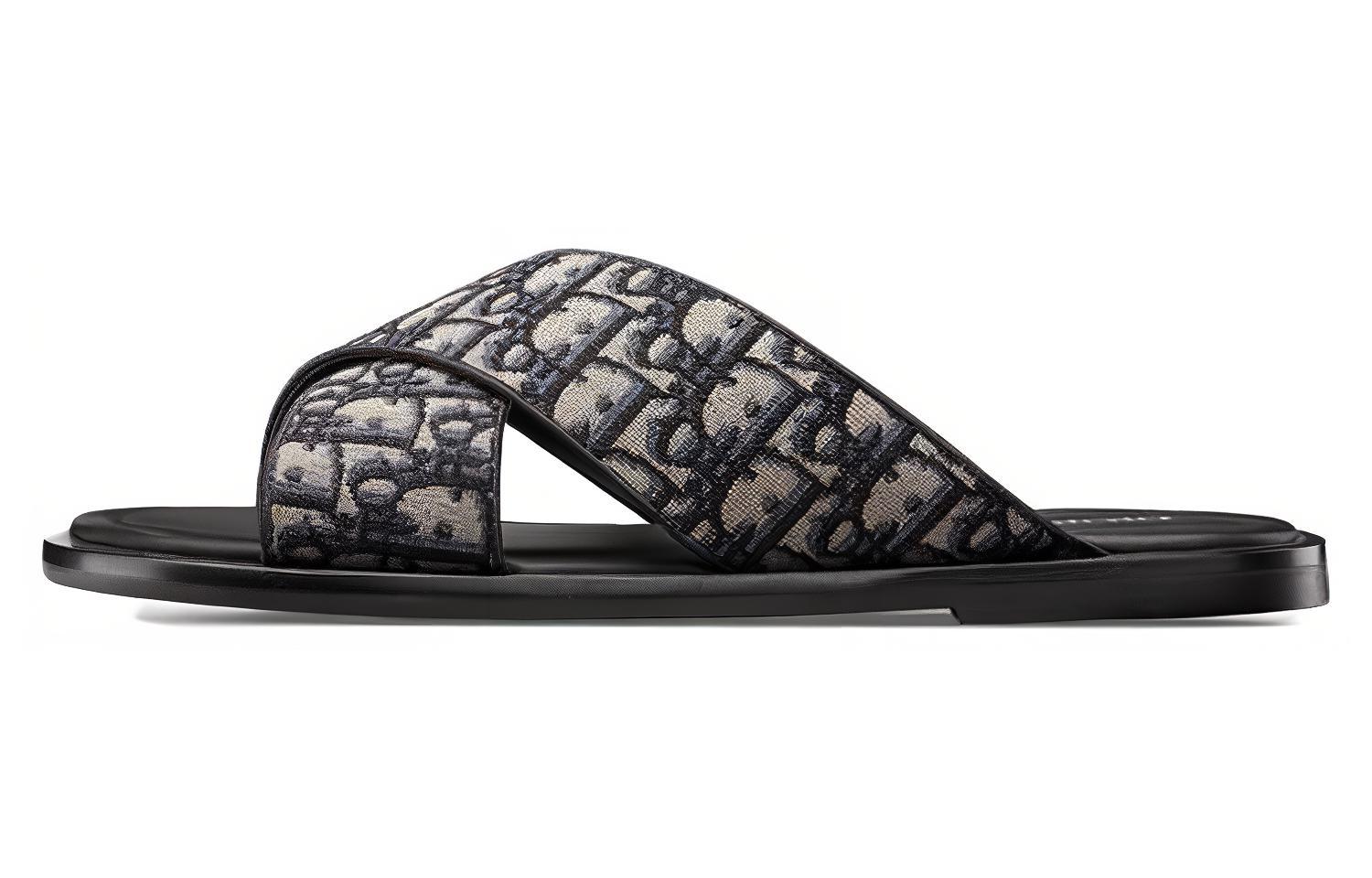 Шлепанцы мужские DIOR Alias Blue Oblique