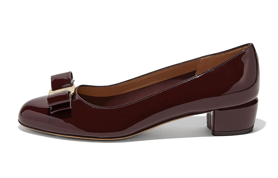 Туфли женские Ferragamo Vara бордовые, 36 EU