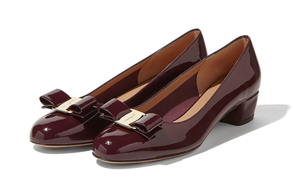 Туфли женские Ferragamo Vara бордовые, 36 EU