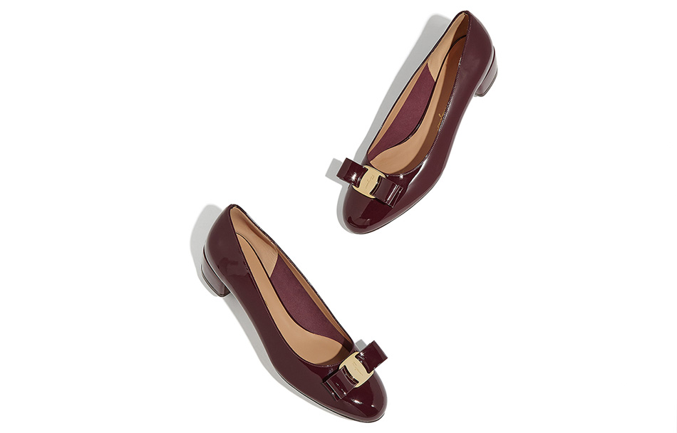 Туфли женские Ferragamo Vara бордовые, 36 EU