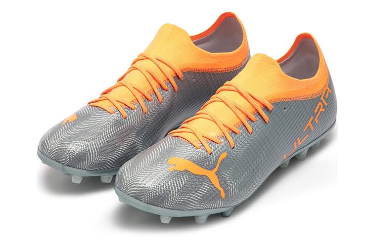 Футбольные бутсы мужские PUMA Ultra 24 Mg серые и оранжевые, 41 EU