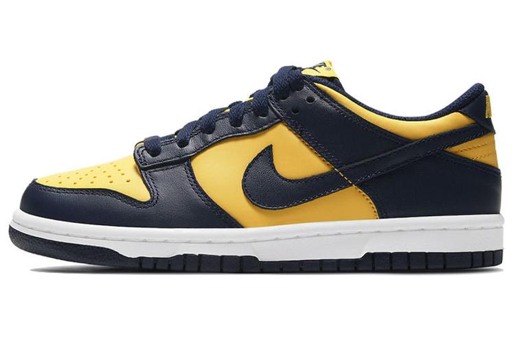 Кроссовки унисекс Nike Dunk Low Michigan 2021 navy-yellow, 46 EU