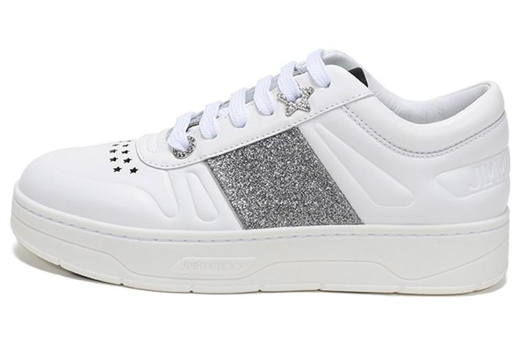 Кеды женские Jimmy Choo Hawaii Low Top белые, серебристые, 35 EU