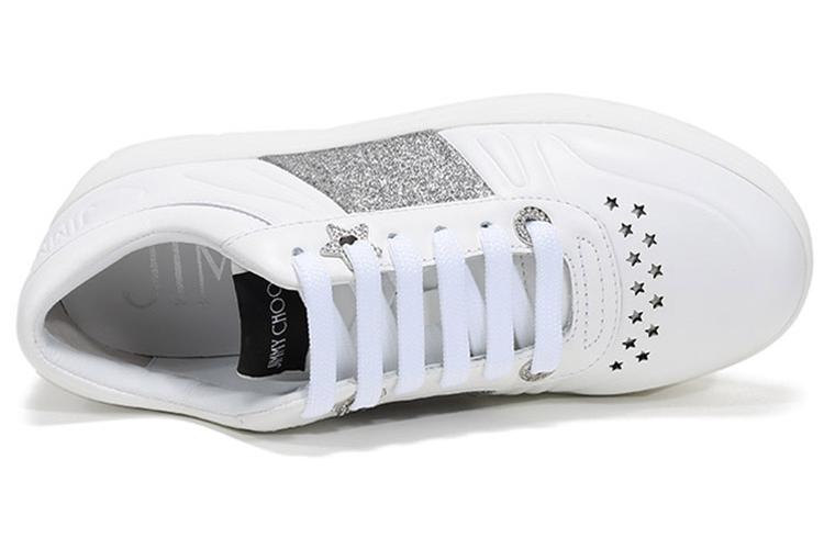 Кеды женские Jimmy Choo Hawaii Low Top белые, серебристые, 35 EU