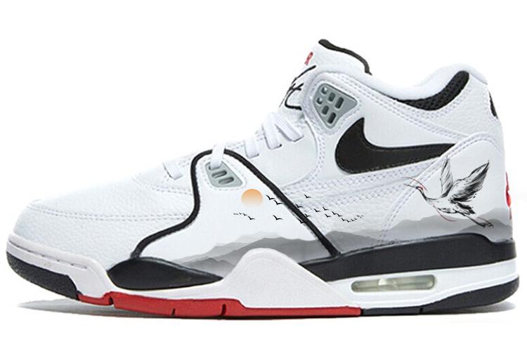 Кроссовки унисекс Nike Air Flight 89 Mid белые, черные, красные, 42 EU