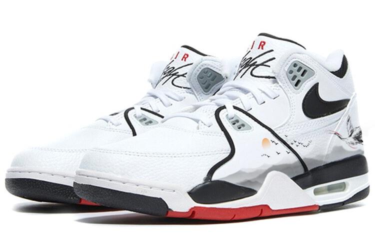 Кроссовки унисекс Nike Air Flight 89 Mid белые, черные, красные, 42 EU