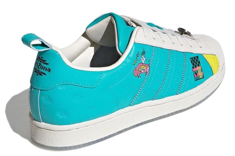 Кроссовки унисекс Adidas Arizona X Superstar Have An Iced Day teal yellow, 44 EU
