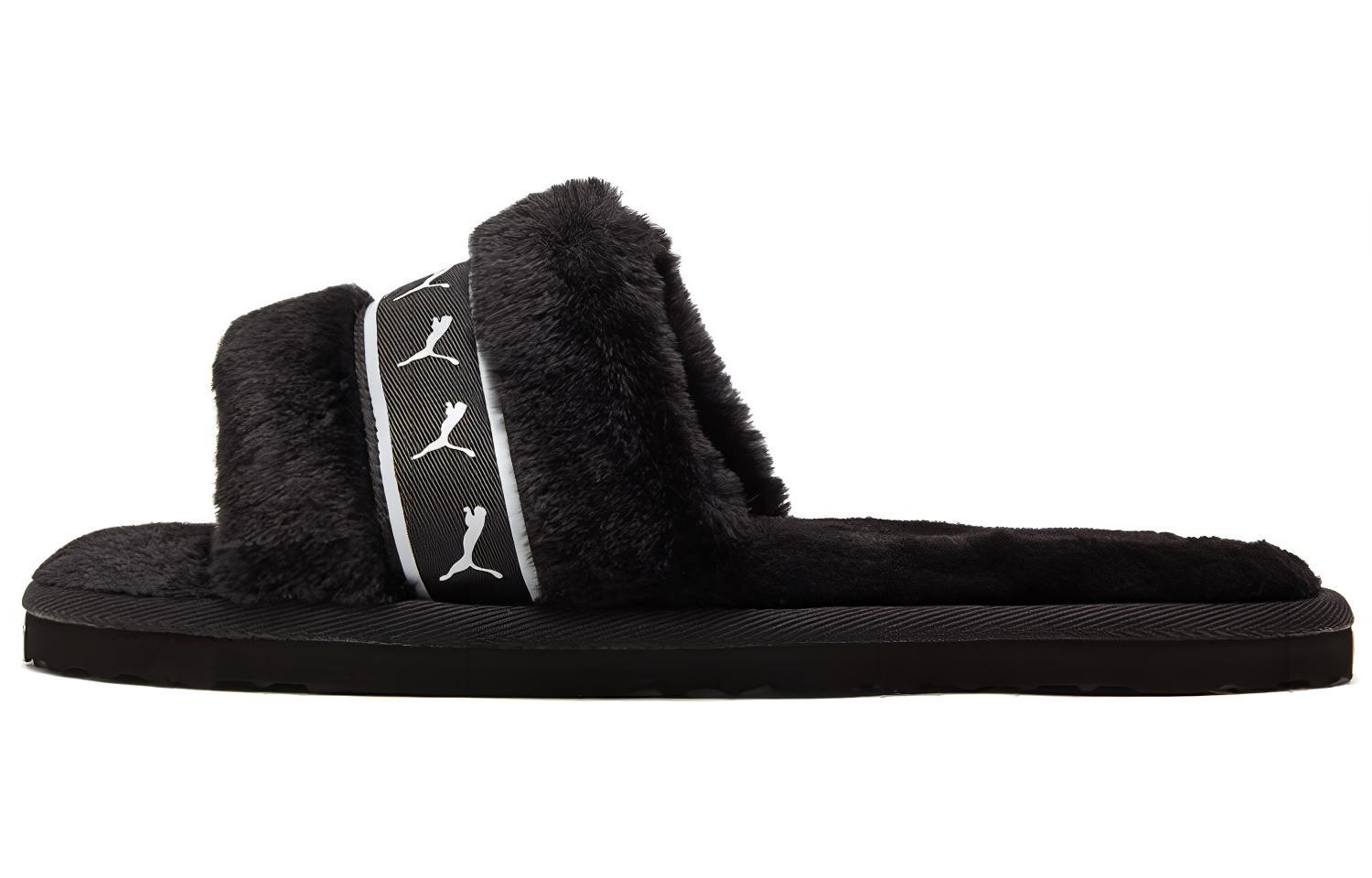 Тапочки женские PUMA Fluff Remix Slide черные, 35.5 EU