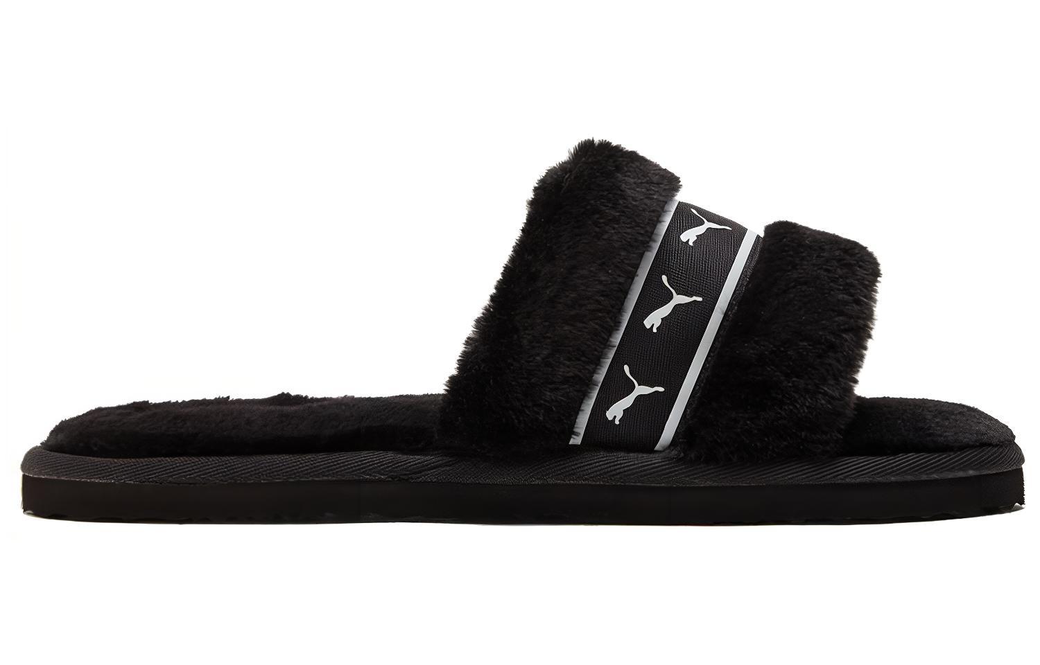 Тапочки женские PUMA Fluff Remix Slide черные, 35.5 EU