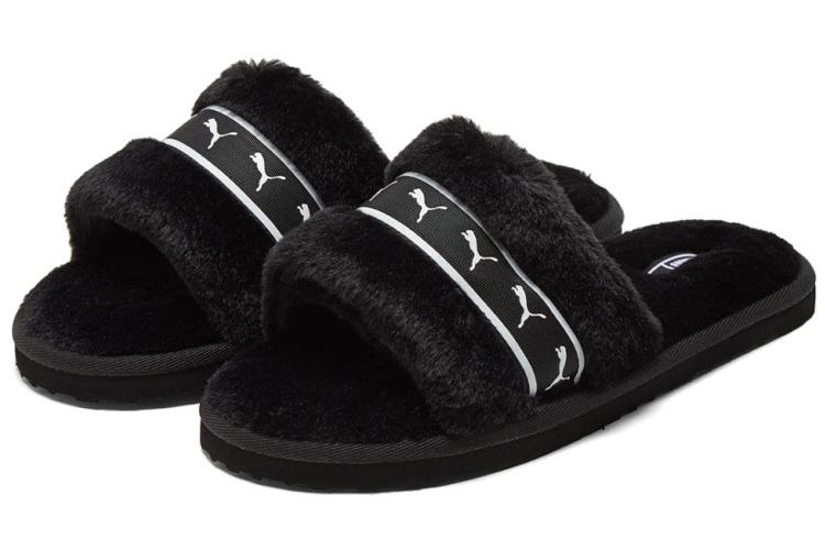 Тапочки женские PUMA Fluff Remix Slide черные, 35.5 EU