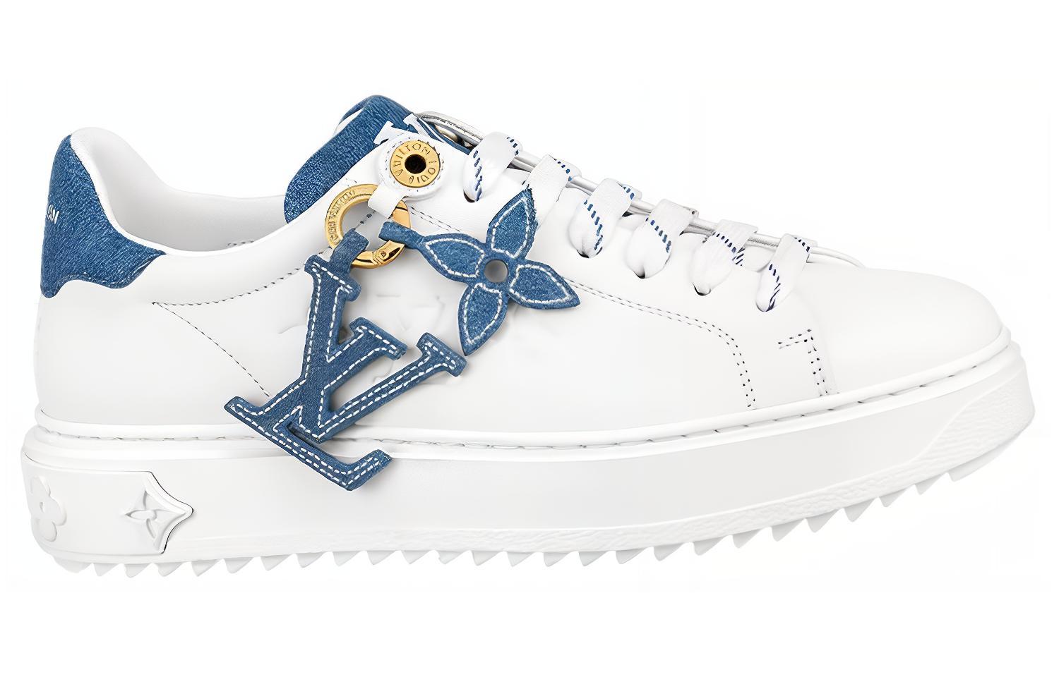 Кеды женские LOUIS VUITTON Time Out Sneakers белые с денимом, 34 EU