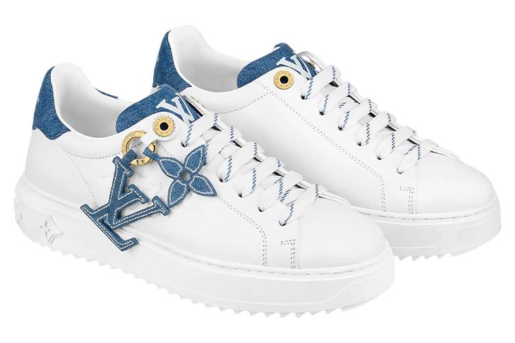 Кеды женские LOUIS VUITTON Time Out Sneakers белые с денимом, 34 EU