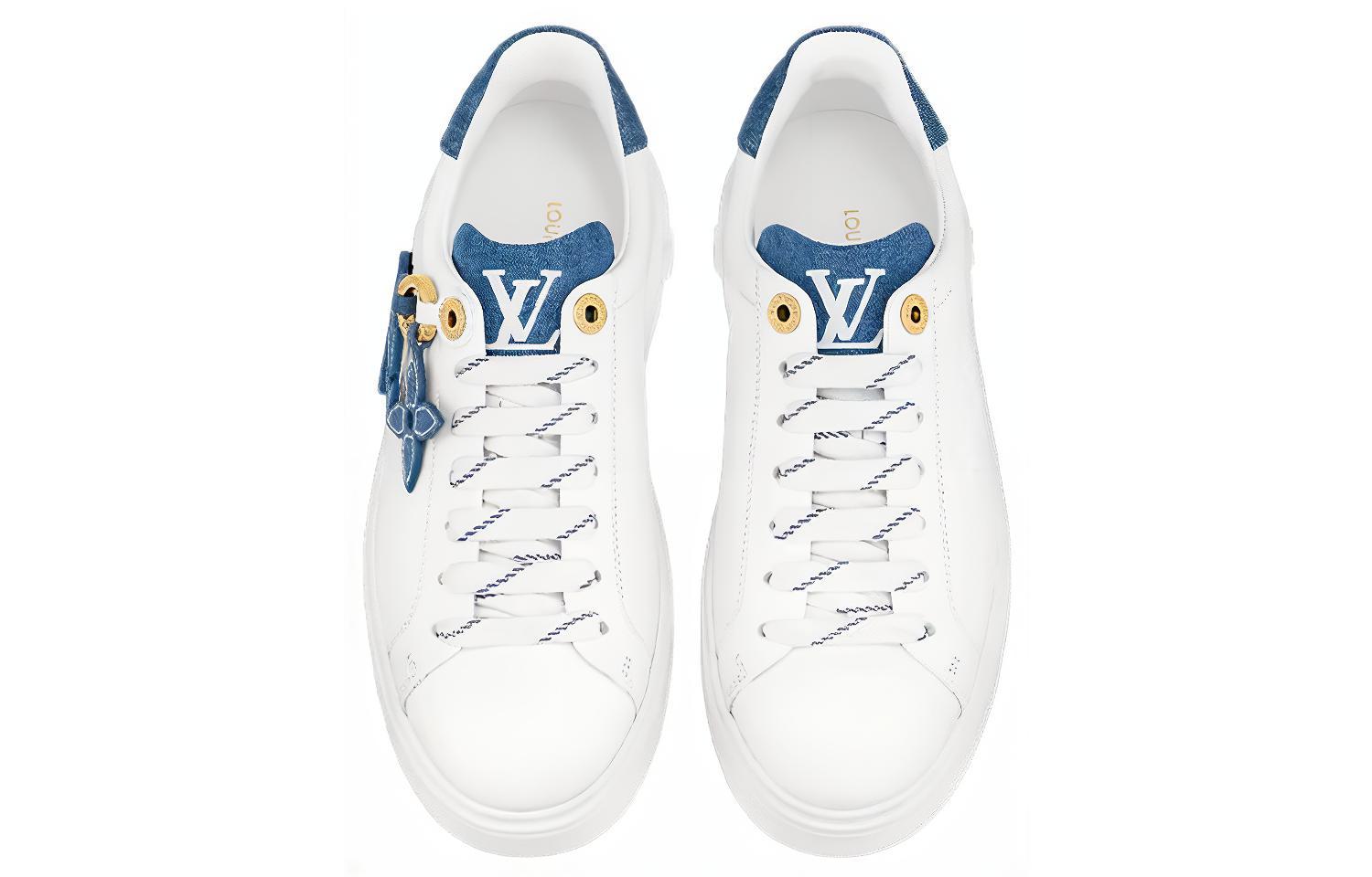 Кеды женские LOUIS VUITTON Time Out Sneakers белые с денимом, 34 EU