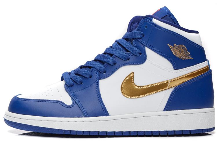 Кроссовки женские Jordan 1 Retro High GS золотые, 36 EU