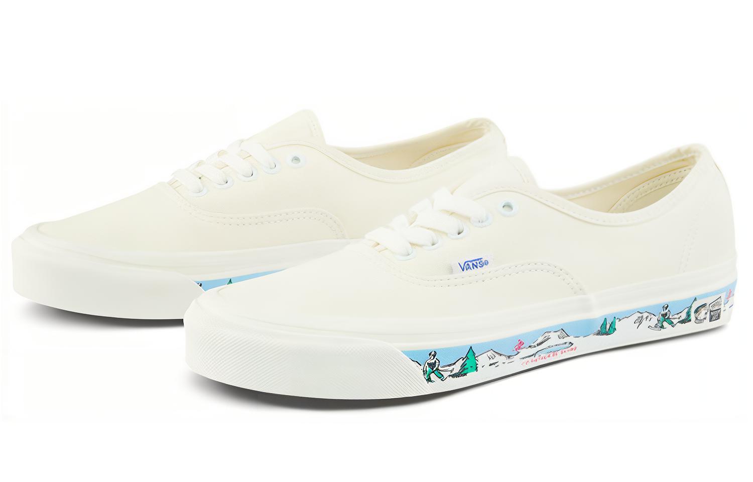 Кроссовки унисекс Vans Authentic 44 Dx Anaheim Factory Scene AT белые-голубые, 44.5 EU