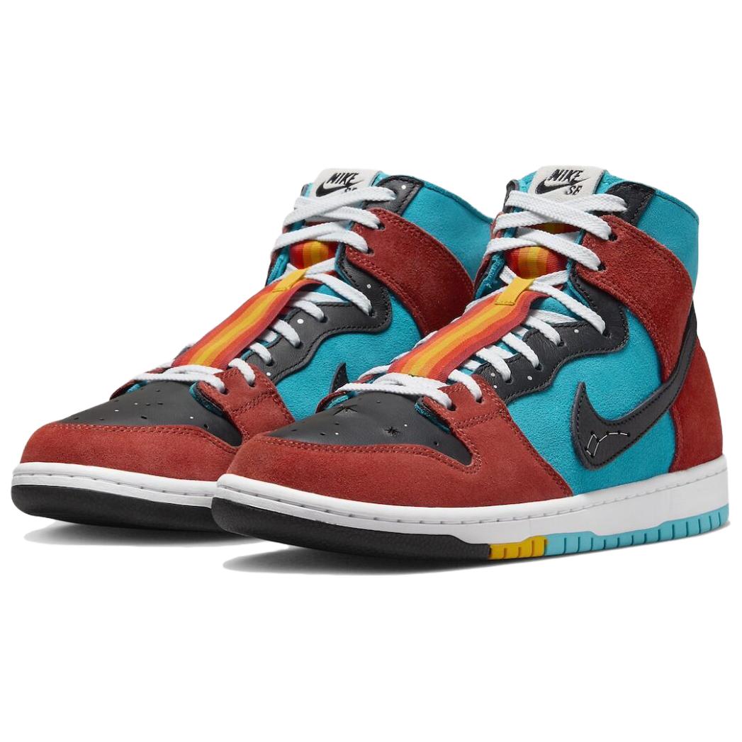 Кроссовки унисекс Nike Dunk High SB Navajo Arts, красные, синие, черные, 38 EU